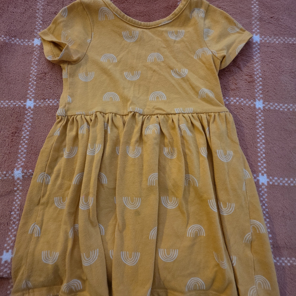 Cat & Jack Yellow Dress with Rainbow Design